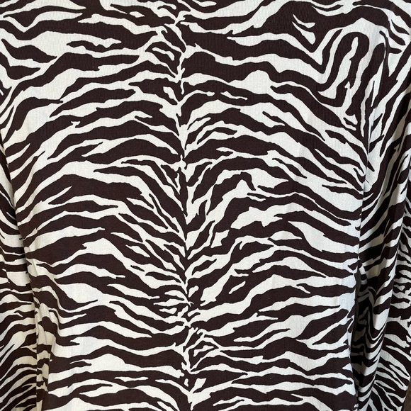 Jones New York Brown/Cream Zebra Print Cardigan - Size Small - Picture 6 of 11